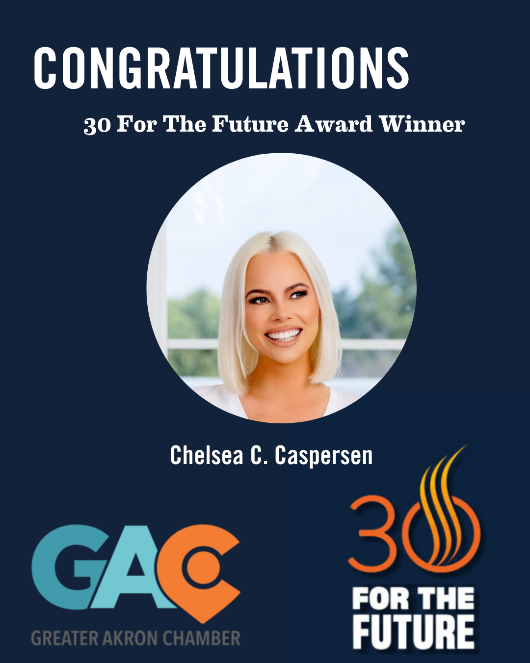 Chelsea C. Caspersen, Owner of A. Caspersen Company Inc., Recognized as a Young Emerging Leader in Greater Akron