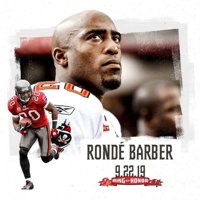 Ronde Barber to Enter Buccaneers' Ring of Honor