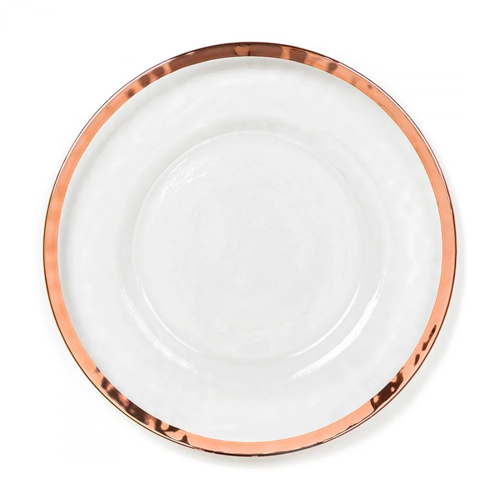 Rose Gold Rimmed Charger / $6 each