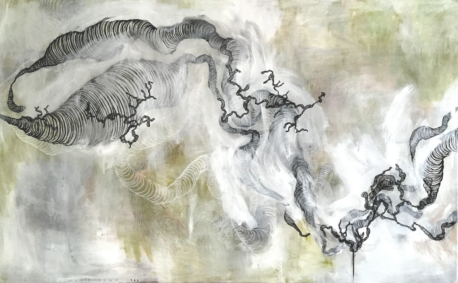congealed sky , 53.75" X 87", acrylic on canvas, 2015