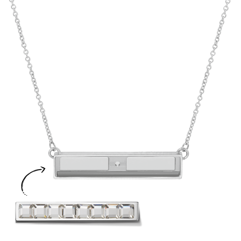 inscription engrave engraveable personalize custom TWYN bar interchageable necklace fashion gift silver gold rosegold