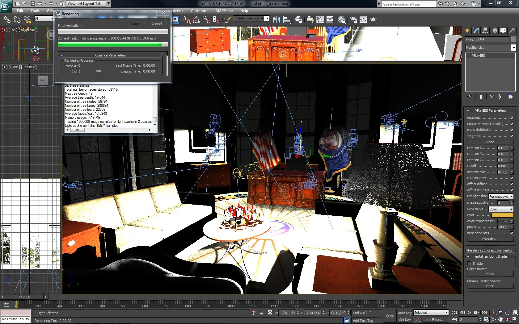 Oval Office Scene in 3dsMax