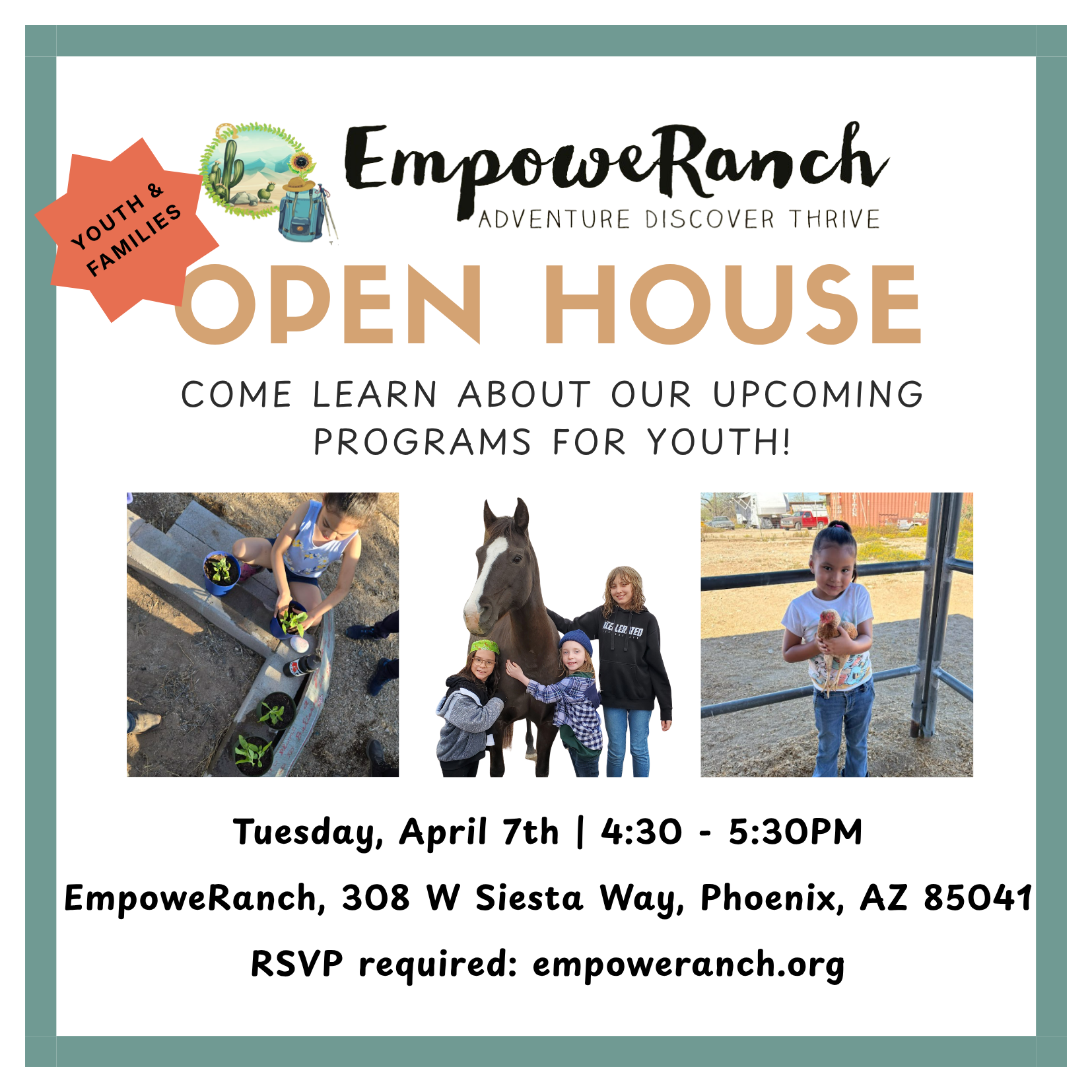 🌻🐴 Open House - Youth &amp; Family Focus