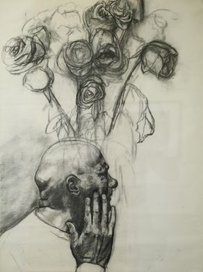 Cierpienie, Kathy Evans, charcoal Indiana Now 2016: The Bicentennial