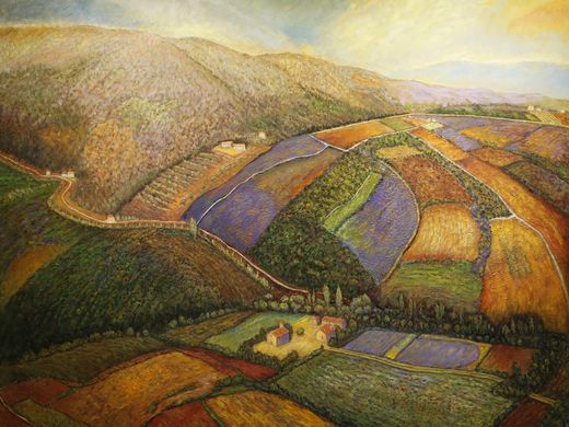 Strade Bianche, Umbria , Al Pounders, oil on canvas Indiana Now 2016: The Bicentennial