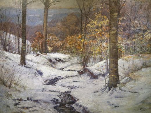 Winter in the Ravine, T. C. Steele, oil A Bicentennial Legacy, ArtSmart: Indiana
