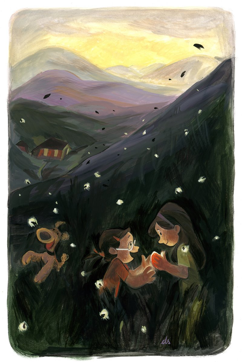 Summertime , 2008, 6.5" x 10" Gouache and Pen on paper
