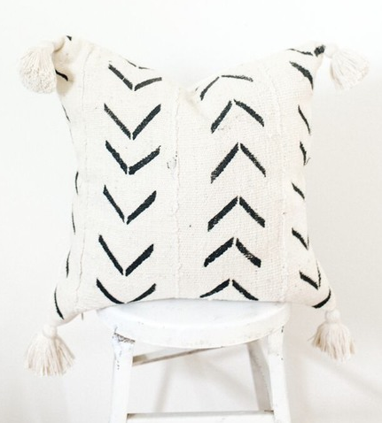 Raven & Lily Gaia Square Mudcloth Pillow – Jewelry, apparel and accessories made by artisans in India, Ethiopia, Kenya, Cambodia, Pakistan, and the USA at fair trade wages to give them access to a safe job, sustainable income, health care and education.