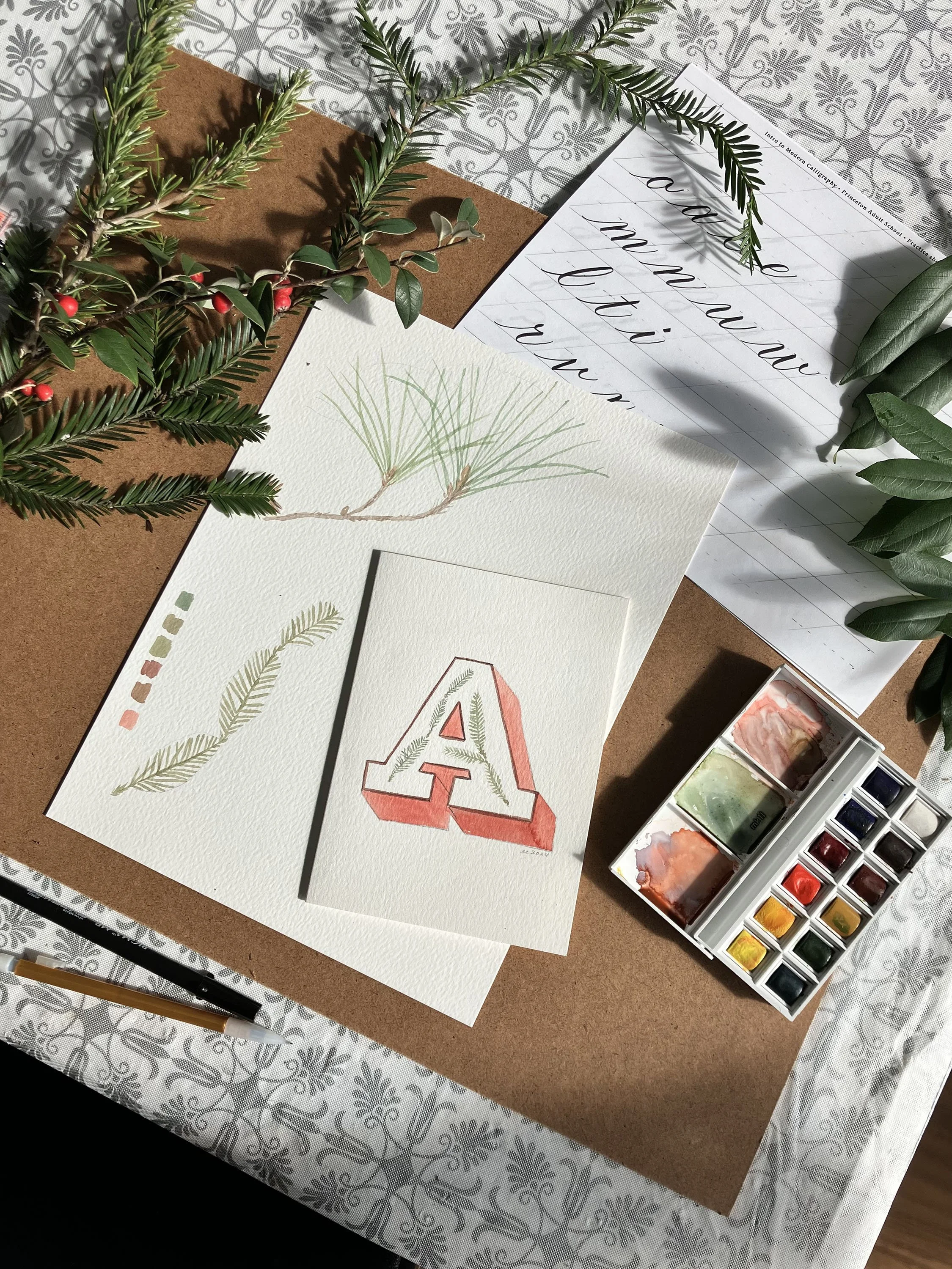 Typographic Cards &amp; Ornamental Florals