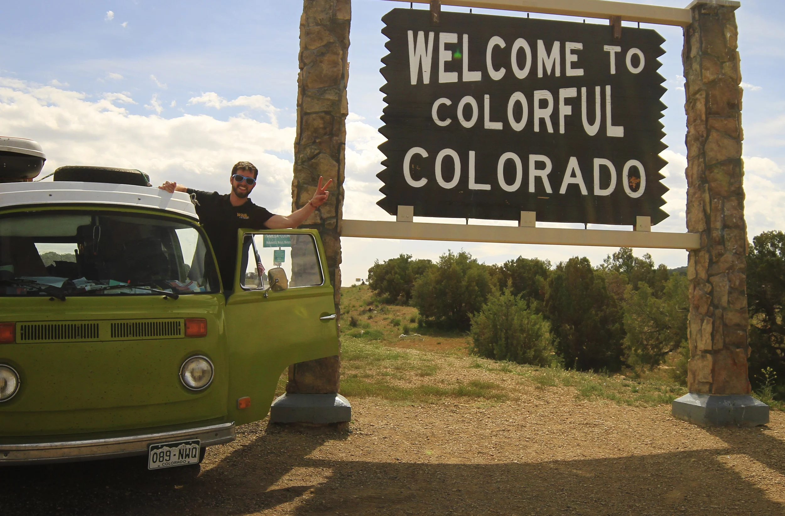 Shane in a VW Bus