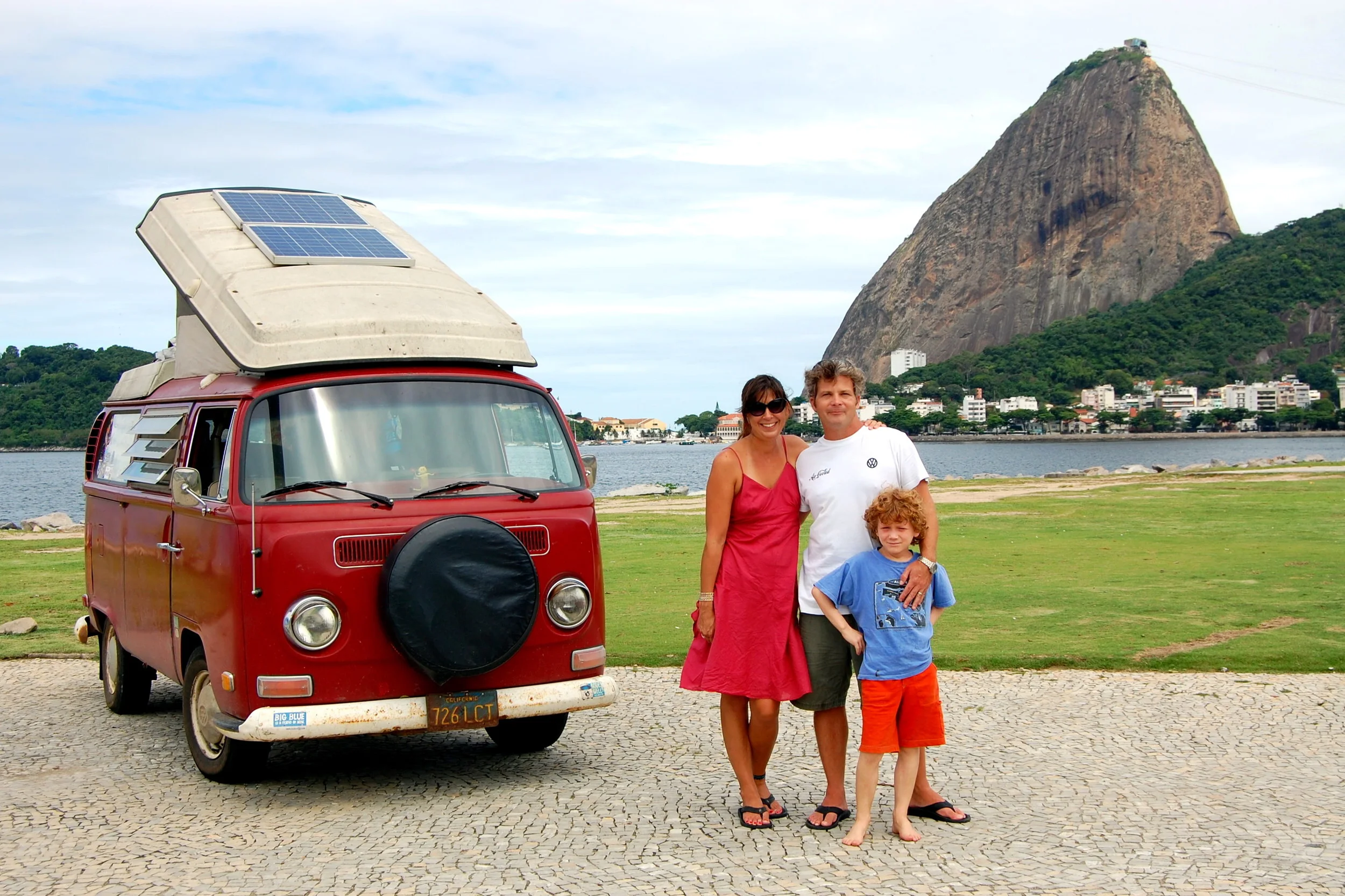 Angela, Jason & Bode in a VW Bus