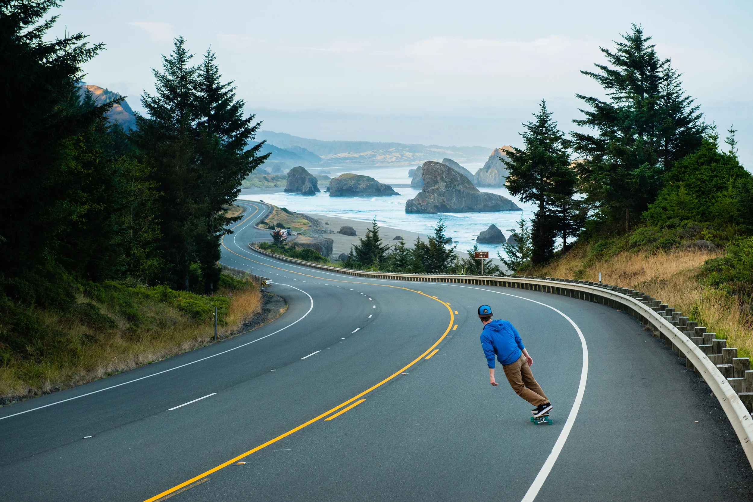 Roads this iconic were designed to be skated: Highway 101, Oregon.