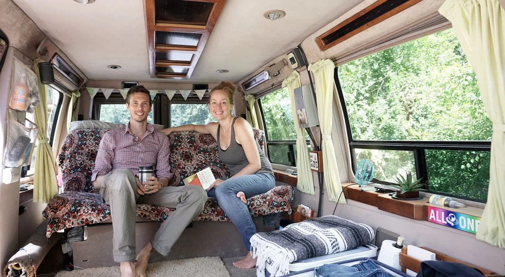 Danielle & Mat in a Ford Van