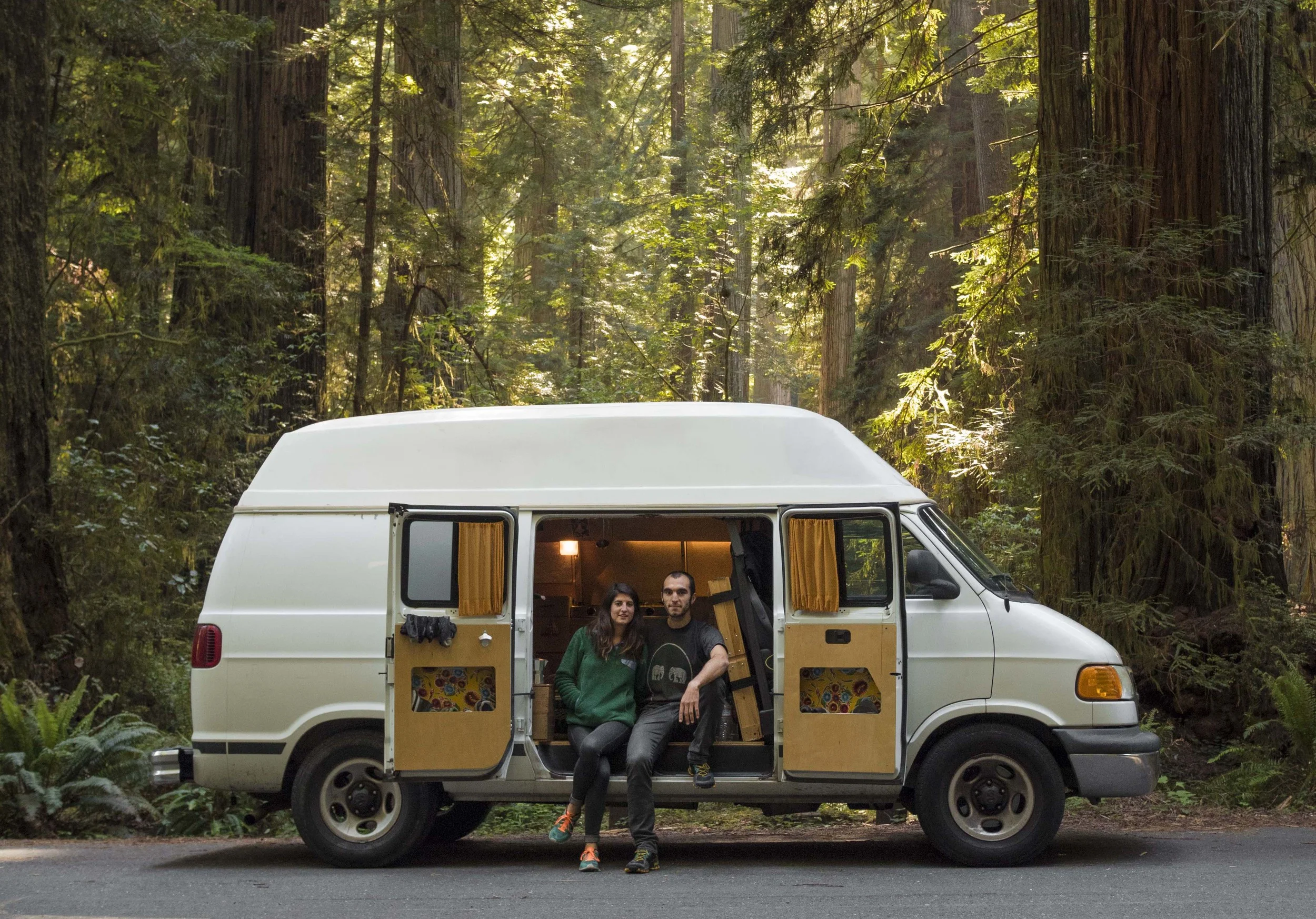 Eva & Victor in a Dodge Ram Van