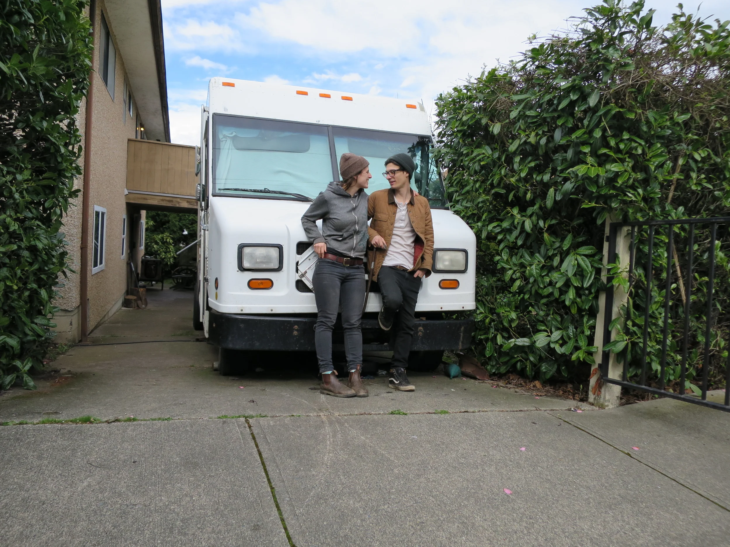 Raphaelle & Mark in a Ford Van