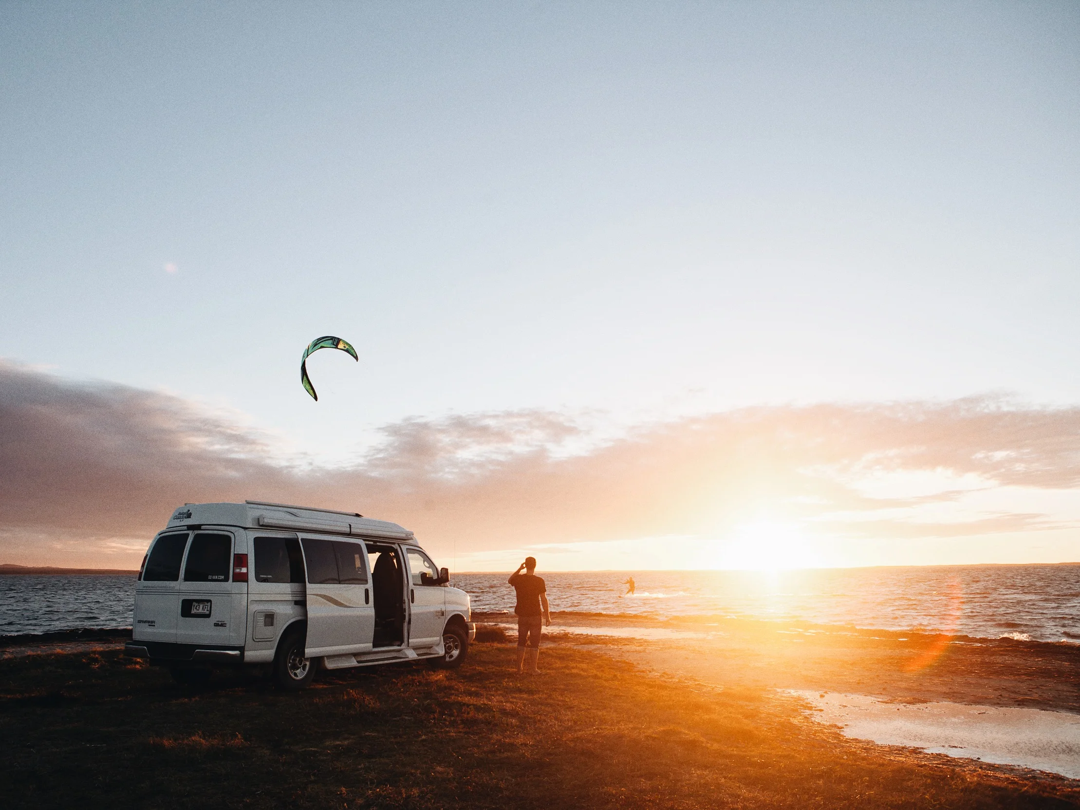 Kitesurfing, De la Martinique Beach, Magdalen Islands, Photo: Ariane Moisan