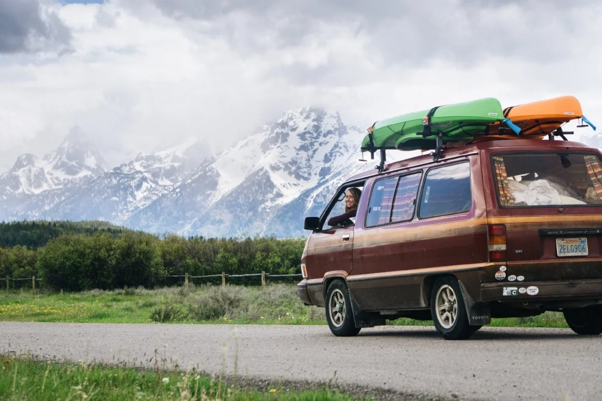 Arley & Claire in a Toyota Van