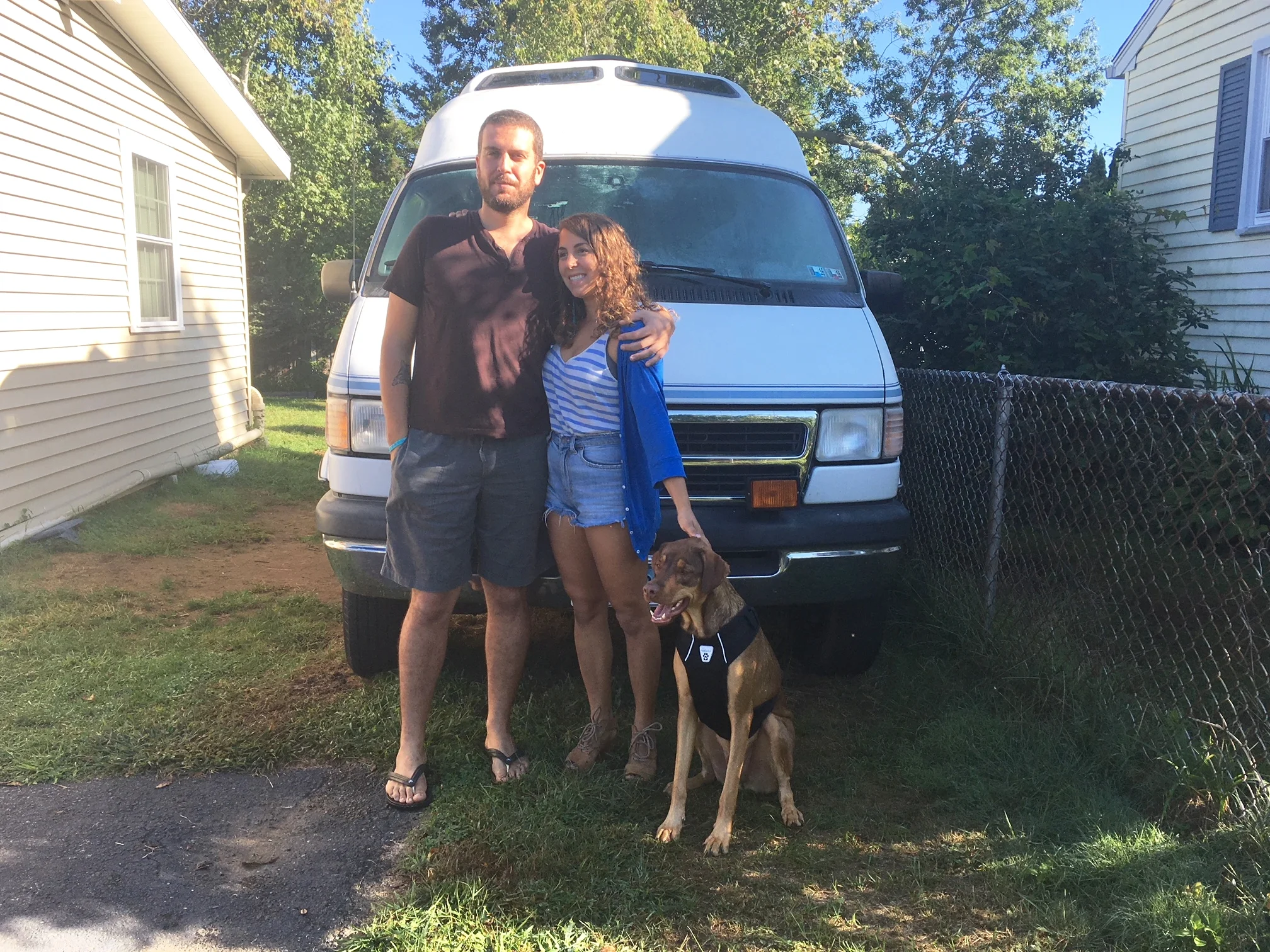 Haily & Romain in a Dodge Campervan