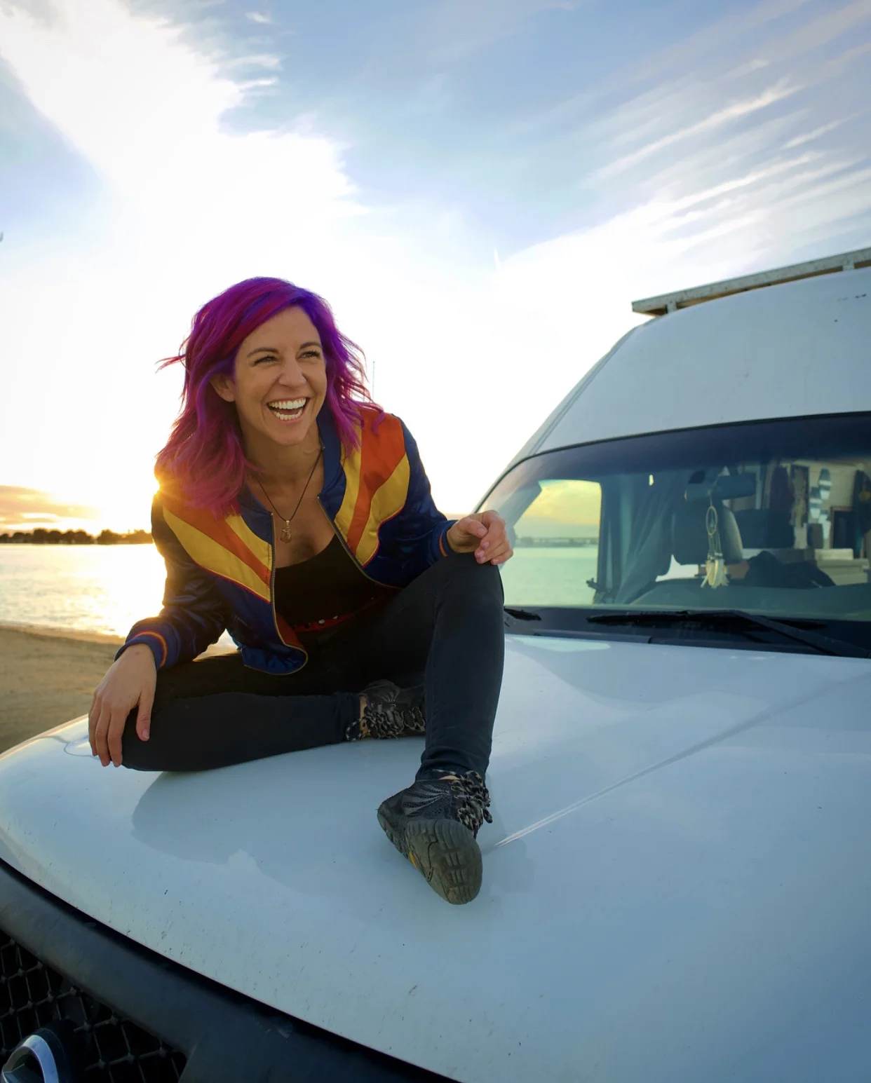 Lisa in a Nissan Van