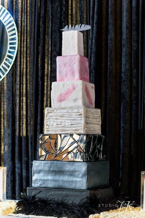 Photo by Studio JK Photography, Cake by Cupcake Libations, Cake Topper by Platypus Papers