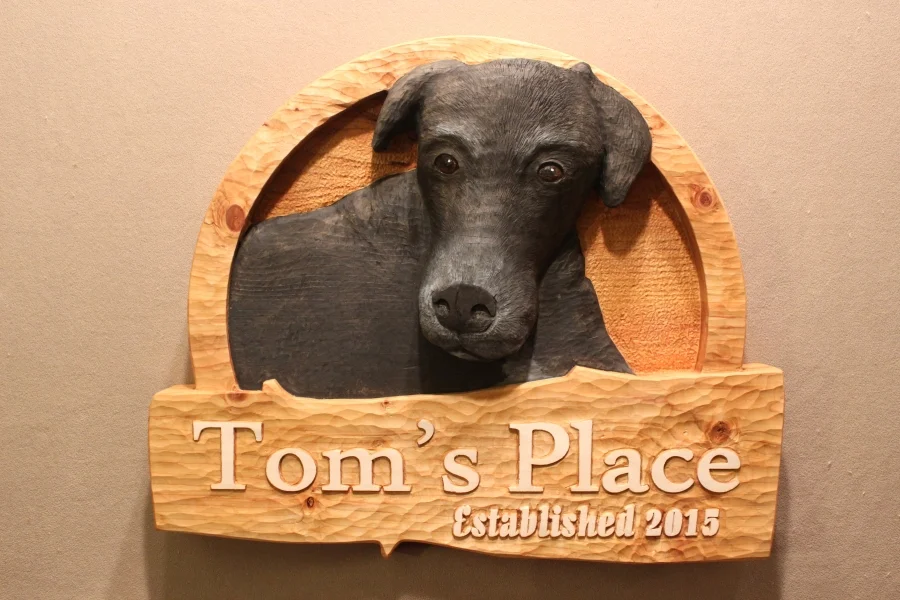 Custom Dog Signs - Dog Carvings by Scott