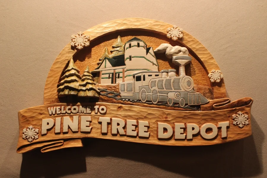 Custom Train Signs, Hand Carved by Lazy River Studio