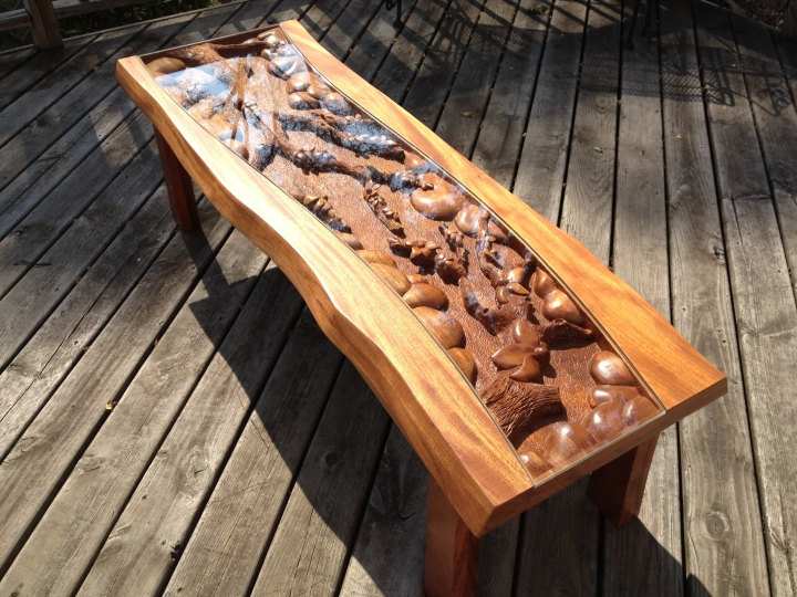 Hand carved coffee table
