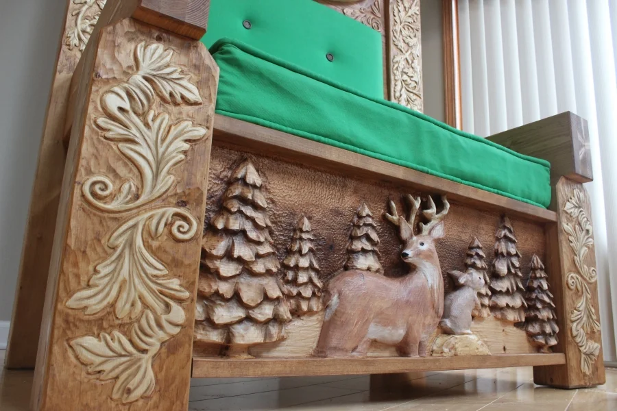 Custom Carved Santa Chair by Lazy River Studio