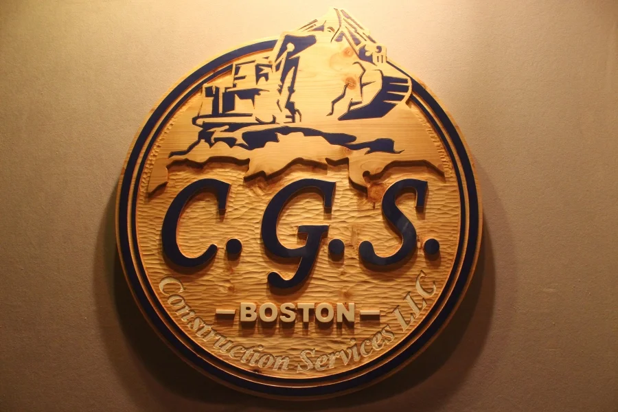 Construction company signs by Lazy River Studio