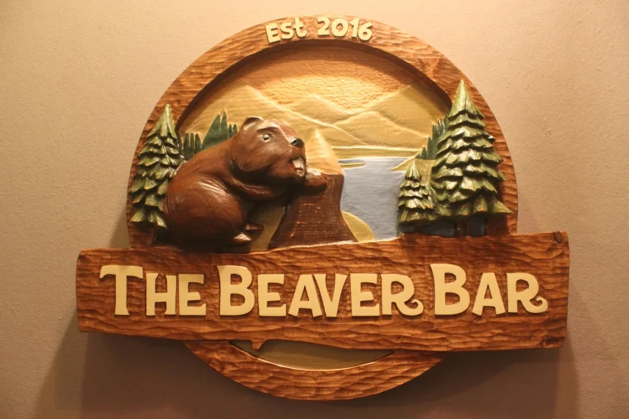 Beaver signs, bar signs, family signs by Lazy River Studio 