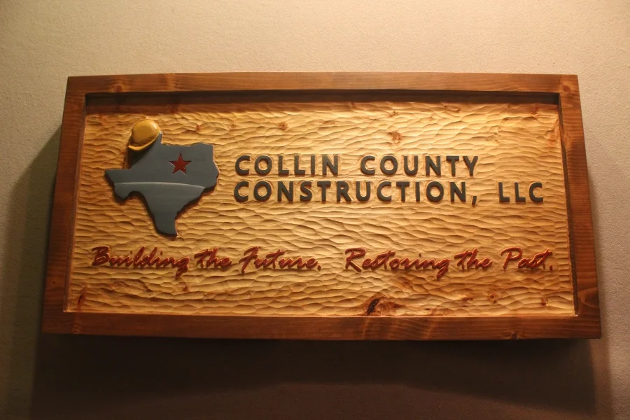 Construction company signs by Lazy River Studio