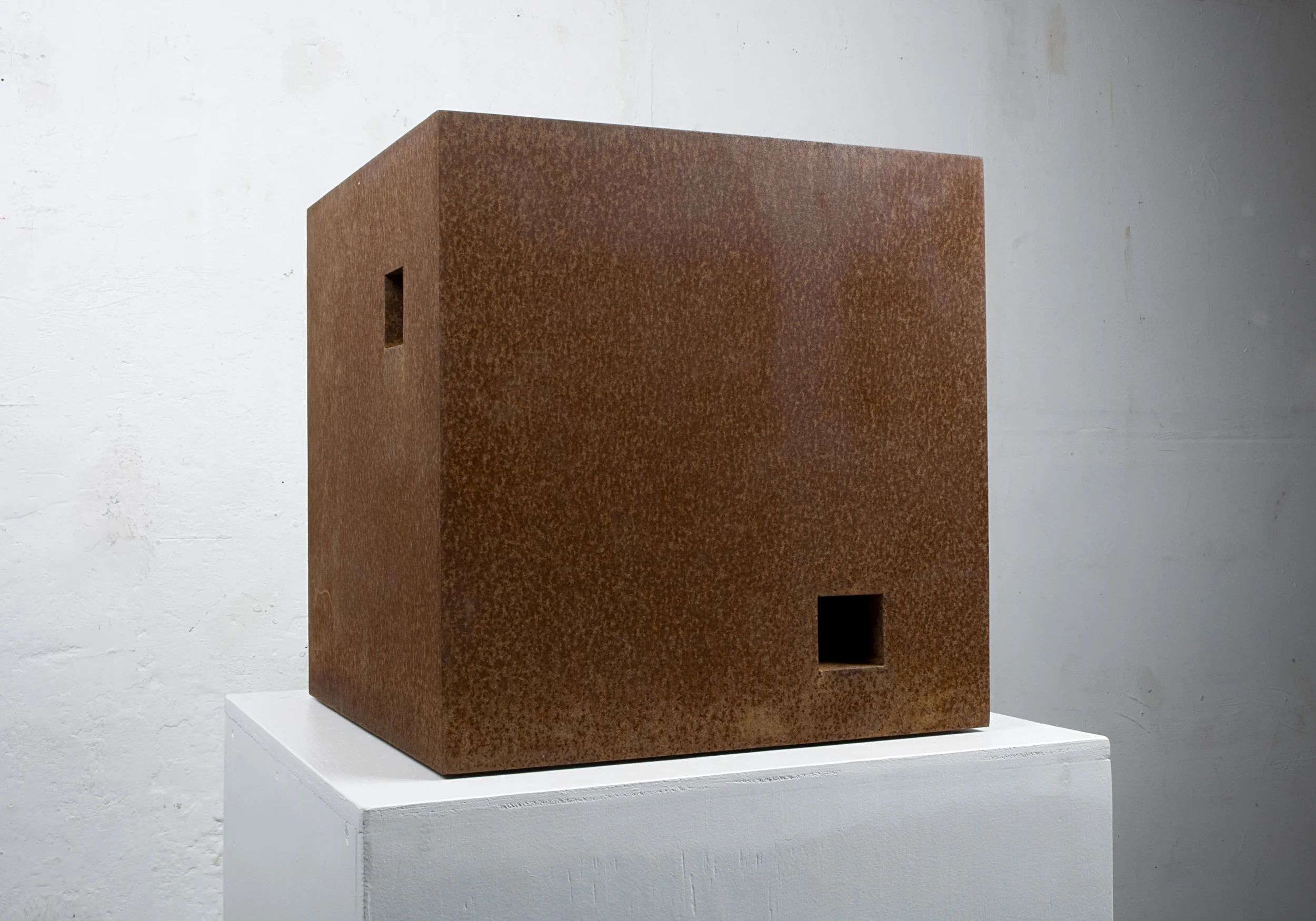 DIE WEGE NACH INNEN 2010 CORTEN STAHL 40 X 40 X 40CM