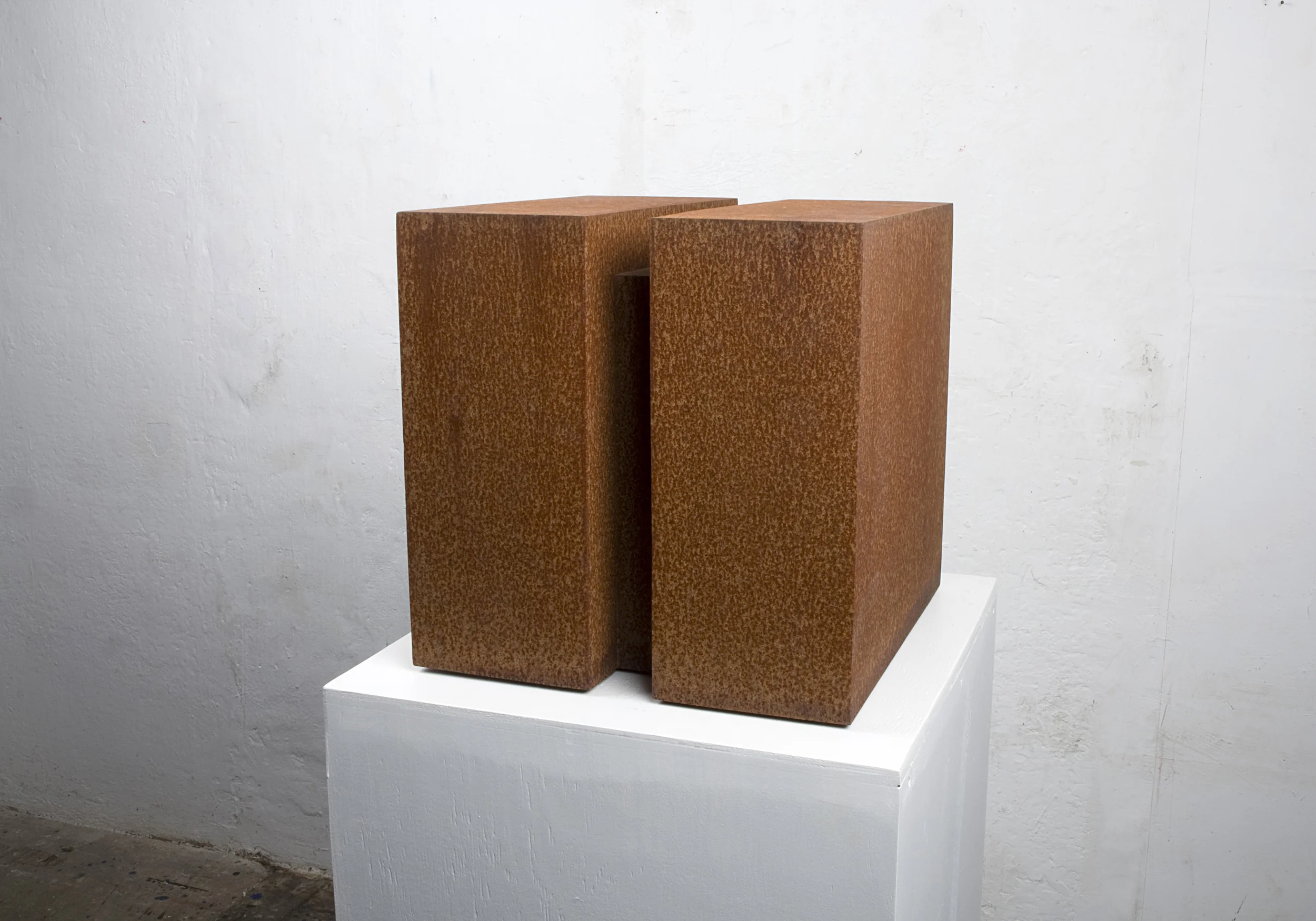 AUS ERDE SIND WIR.. 2010 CORTEN STAHL 40 X 40 X 40CM