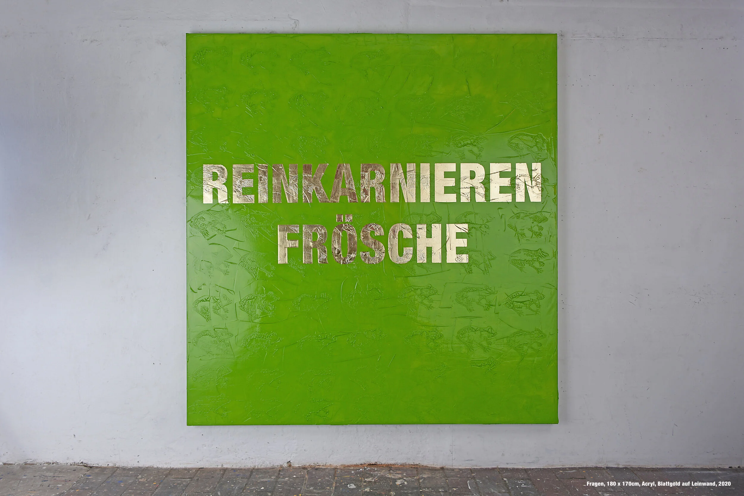 REINKARNIEREN FRÖSCHE  ACRYL BLATTGOLD