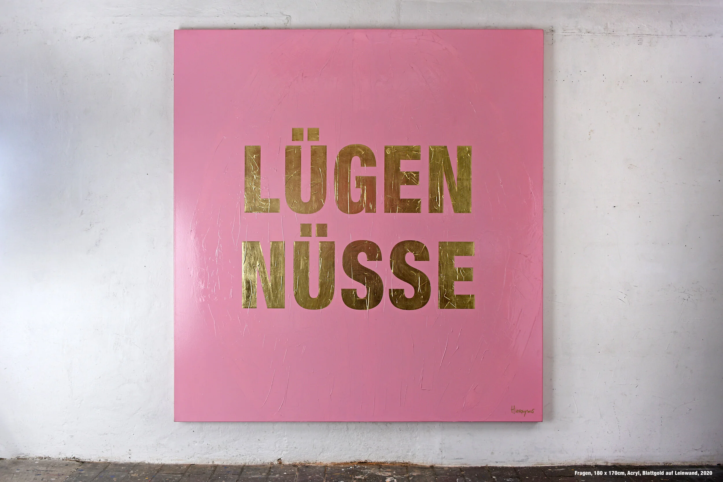 LÜGEN NÜSSE  ACRYL BLATTGOLD