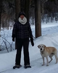 Back at snowshoeing with my buddy Wilson.