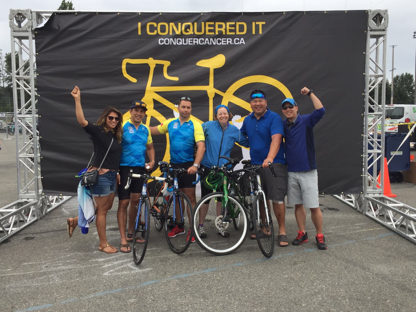 Members of the 1-Bridge logistics team cycled 250 kms over two days and raised just over $11,000 to support cancer research