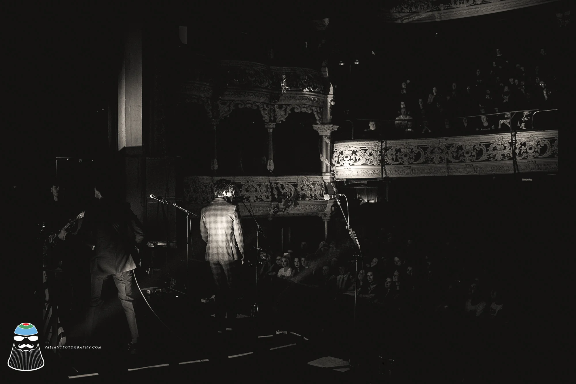 Probably one of my favorite images from the gig, I just love how the light catches Ross and a little of the balcony. 