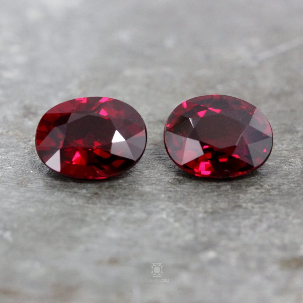 2.03 Pair Oval Un-heated Ruby