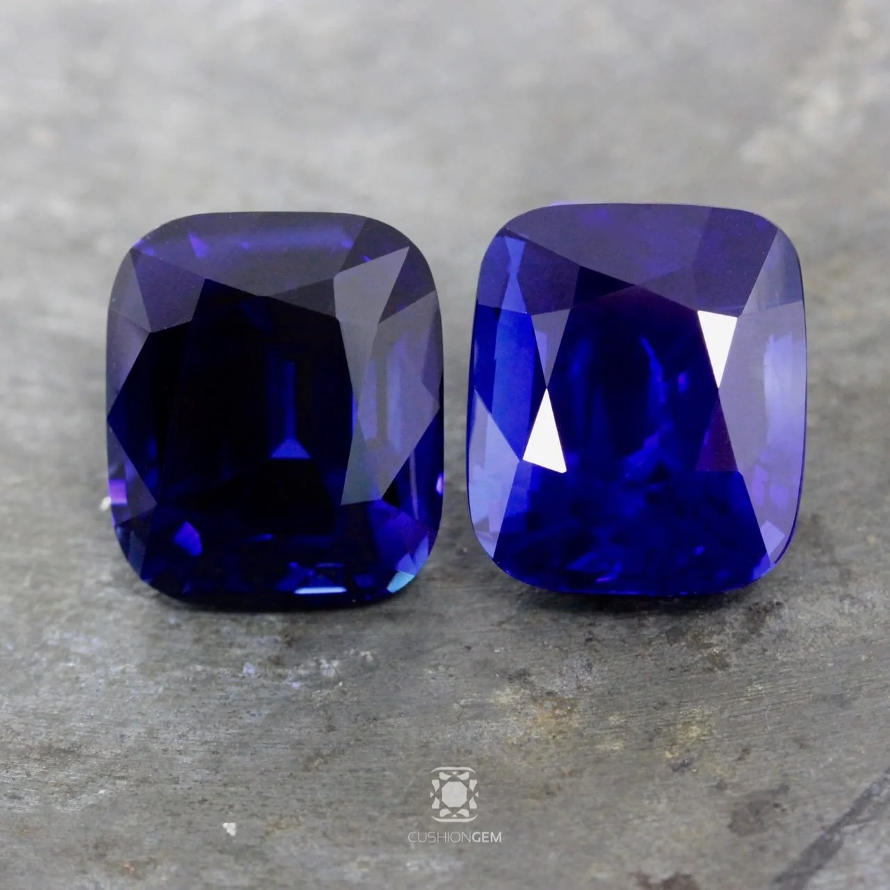 34.68 Pair Cushion Un-heated Sapphire
