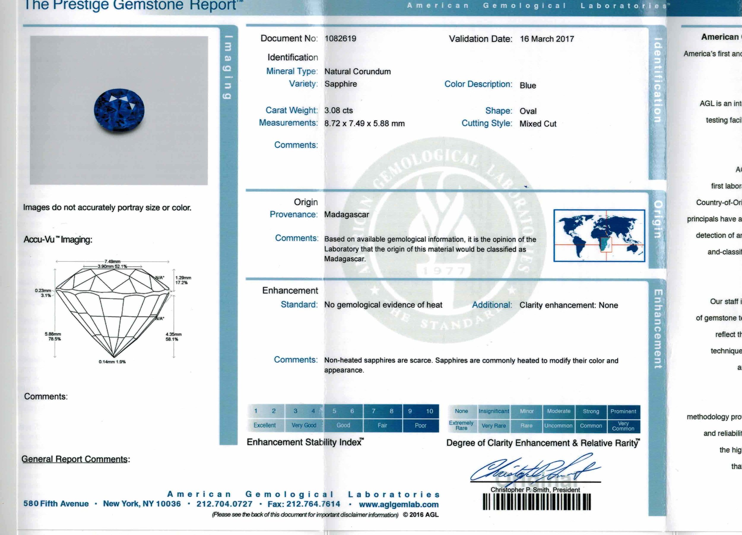 3.08 Oval Un-heated Sapphire — Cushion Gem: Precious Gems of Color