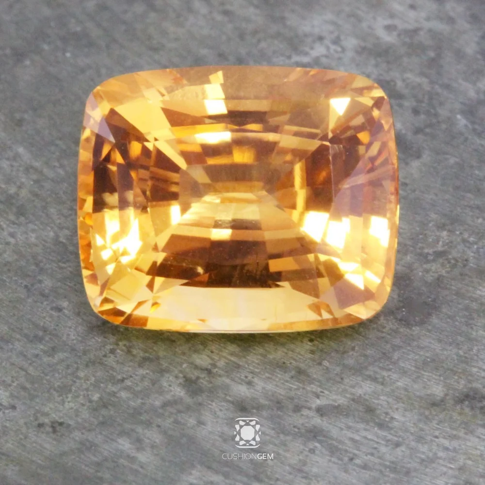 Cushion Un-heated Orange Sapphire — Cushion Gem