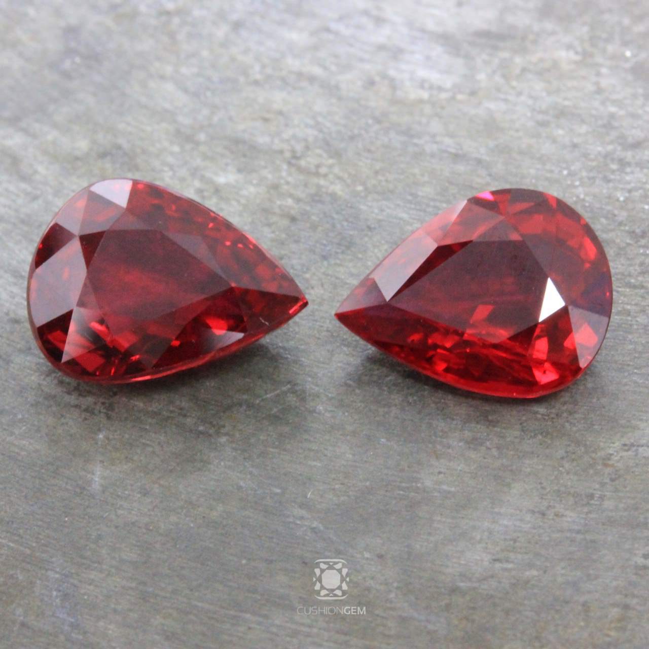 7.11 Pearshape Pair Un-heated Ruby