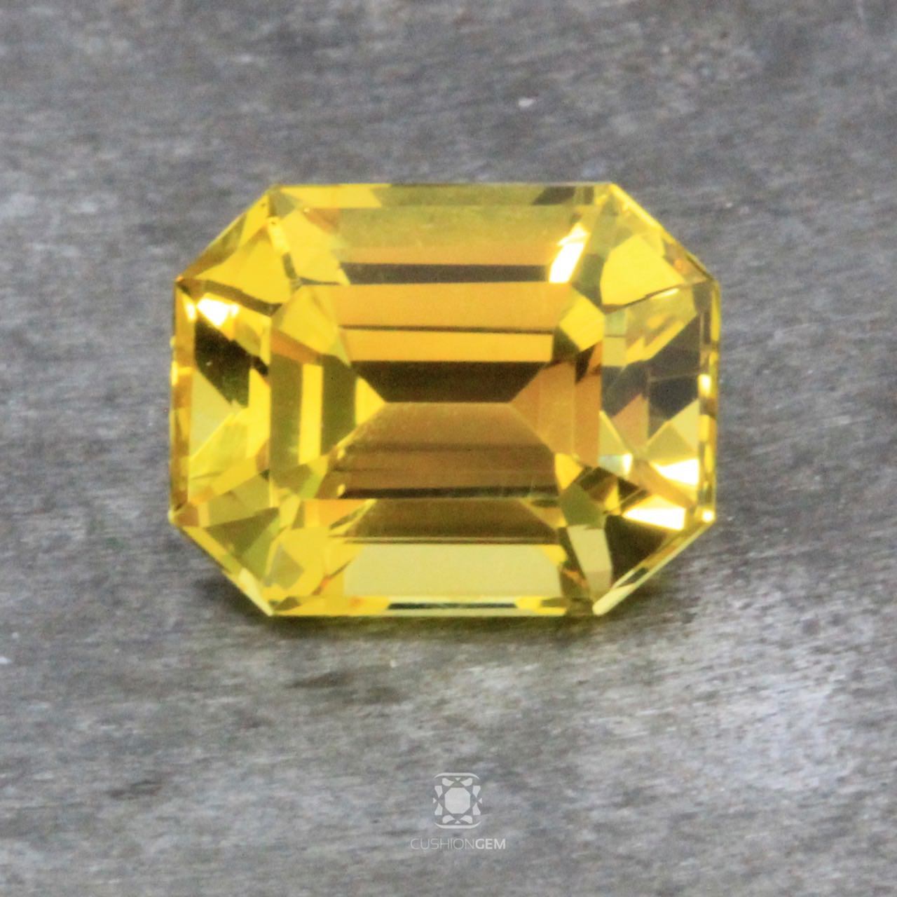 7.02 Emerald Cut Un-heated Yellow Sapphire