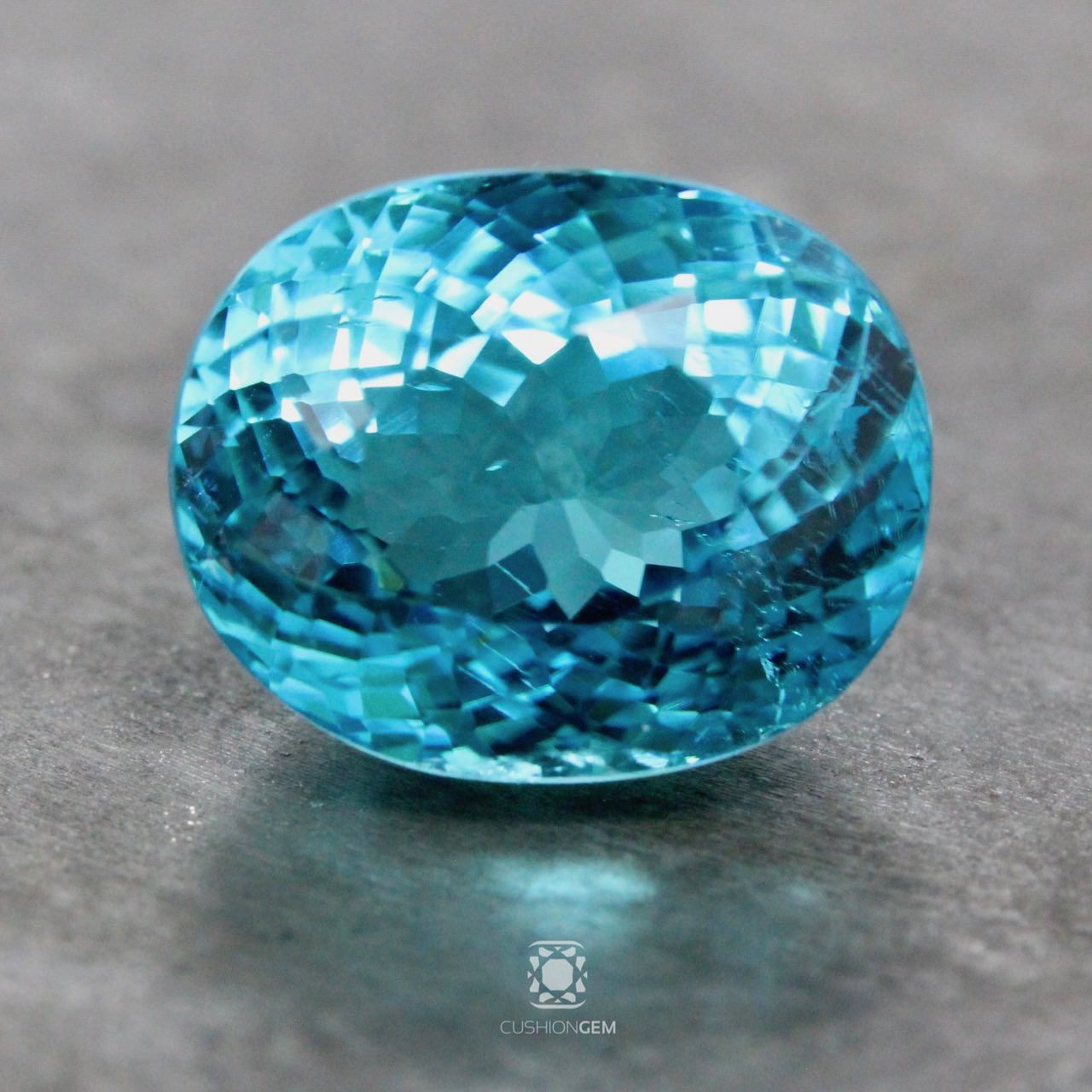 An 8 carat un-treated Paraiba tourmaline