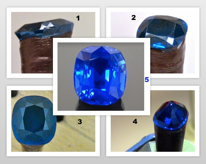 Documenting the cutting of an 11 carat Kashmir Sapphire