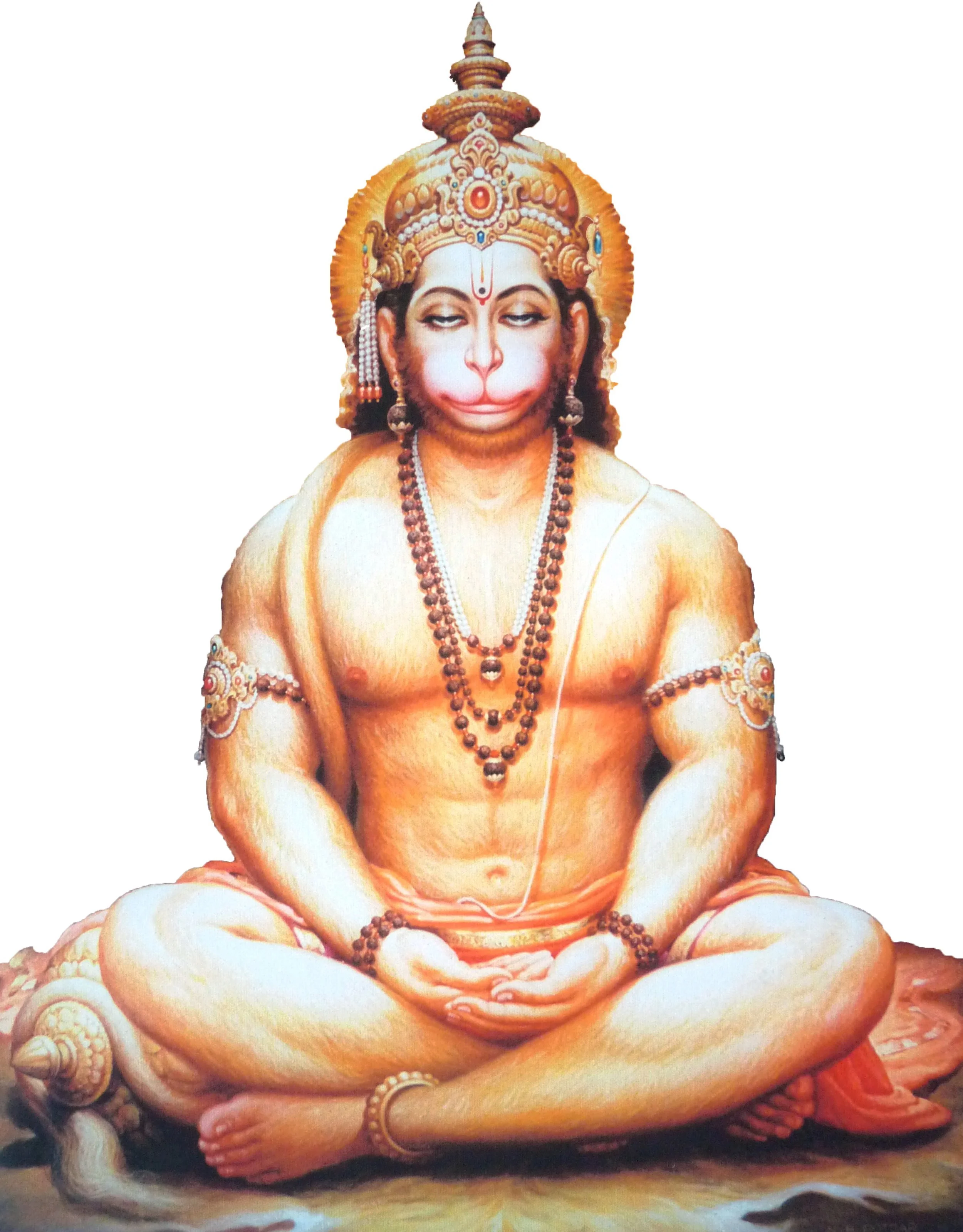 Hanumān, immersed in meditation upon Śrī Rāma.
