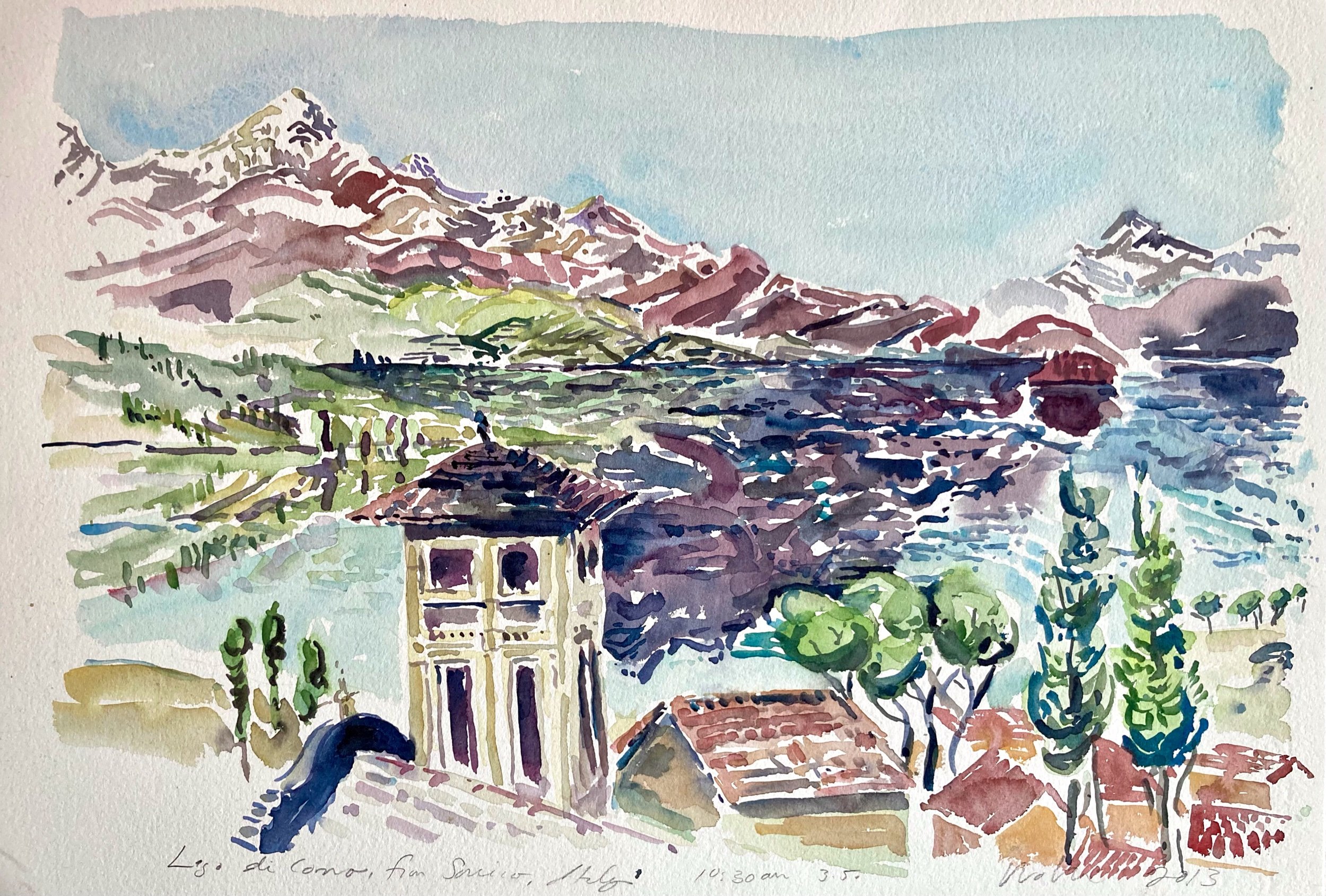 Swiss Alps and Lake Como from Sorrico