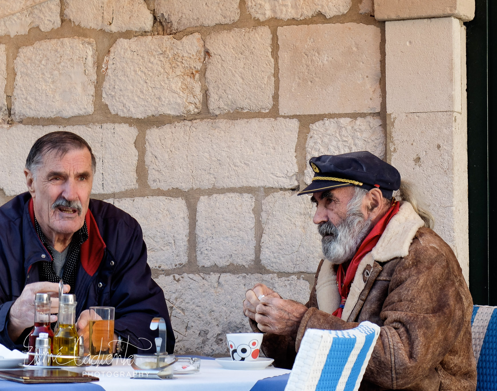 Sailors out for breakfast, Dubrovnik, Croatia