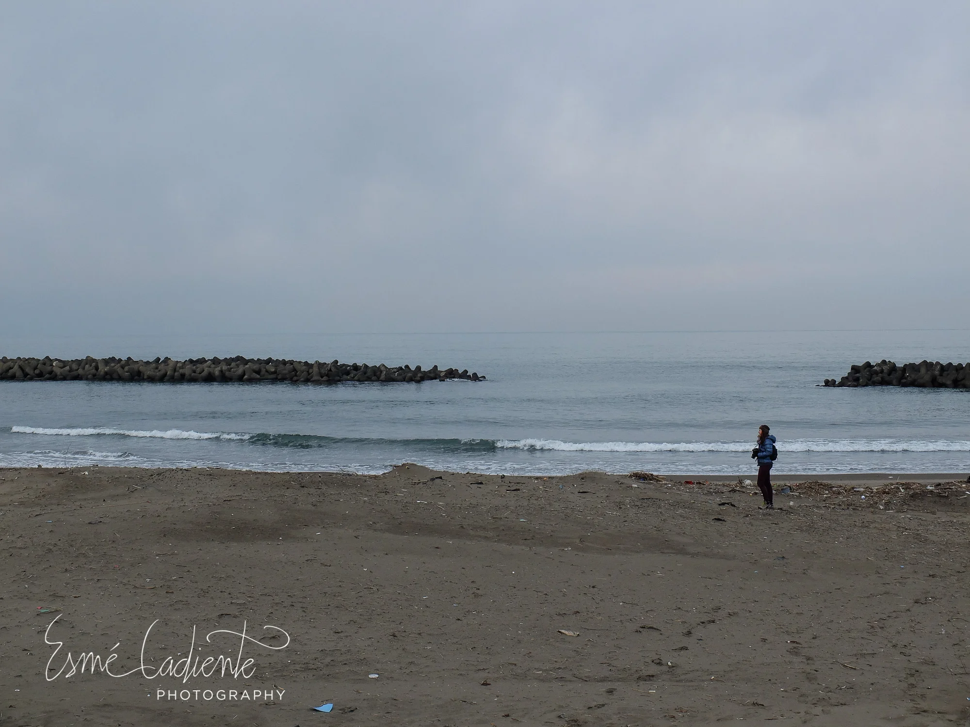 Isaac took this photo of me on the Sea of Japan. 